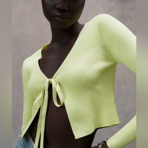 ZARA Knit Cardigan with Bow